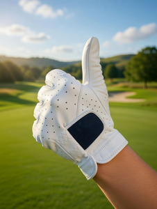 Gant de golf en cuir véritable blanc personnalisé OEM avec patch brodé sur mesure, design respirant perforé pour hommes et femmes - Product Image 5