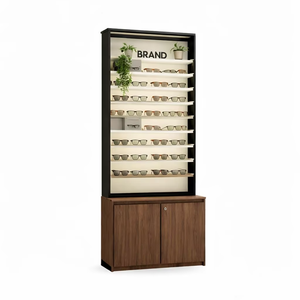 Exhibidor de Pared Moderno para Gafas, Estante de Madera para Exhibición de Gafas en Tiendas, con Gabinete de Almacenamiento, Diseño Premium con Iluminación LED - Product Image 1