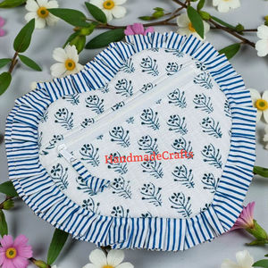 Pochette de maquillage en coton matelassé en forme de cœur pour femme, organiseur de cosmétiques, fermeture éclair, motif floral, sac de toilette, sac de voyage - Product Image 2