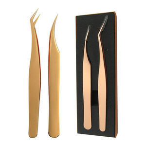 Pinzas para Extensión de Pestañas con Punta Puntiaguda, Acero Inoxidable con Alto Contenido de Carbono, Ultrafinas, Precisión, Antimagnéticas, 10 mm, Ergonómicas - Product Image 1