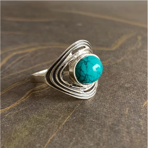 Luxurious Vintage <b>Turquoise</b> <b>Ring</b> 925 Sterling Silver Handmade Designer Statement Jewelry For Unisex Daily Wear - Product Image 4