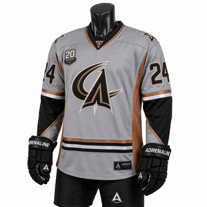 Camiseta de Hockey sobre Hielo Personalizada para Hombre, Tejido Ligero de Poliéster, Uniforme de Equipo, Color Gris Acero, Cobre, Negro, Transpirable - Product Image 2