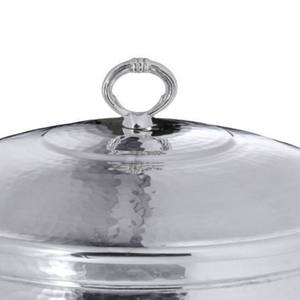 Recipiente para Calentar Comida Tipo Buffet, de Acero Inoxidable de Lujo, Redondo, con Acabado Martillado y Texturizado, para Catering, Venta al Por Mayor - Product Image 2