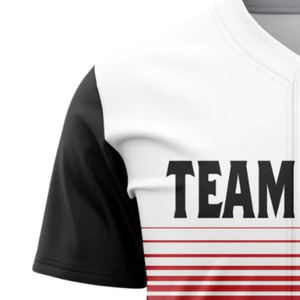 Camiseta de Béisbol Personalizada para Hombre, con Botones, Degradado Blanco y Rojo, Transpirable, Uniforme de Equipo de Softbol, Camiseta Deportiva para Juegos - Product Image 4