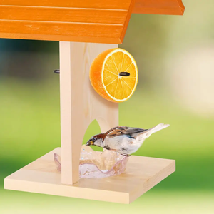 Mangeoire à oiseaux en bois de style moderne du milieu du siècle pour jardin, balcon et décoration extérieure - Product Image 6