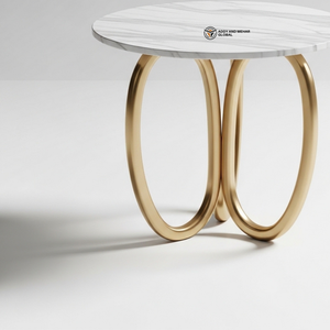 Wholesale Custom Hexagonal Pattern Gold Metal <b>Stool</b> – Premium Marble Top Side Table – Durable Decorative Furniture - Product Image 5