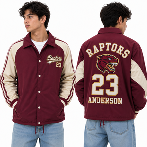 Veste de coach sur mesure, broderie du nom de l'équipe, numéro du joueur, coupe-vent léger, fournisseur d'uniformes - Product Image 5