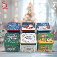 Boîtes de conserve de Noël personnalisées, emballages de Noël, boîtes métalliques carrées, boîtes cadeaux de Noël, boîtes à bonbons