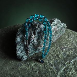 Tasbih de Resina Azul Océano, Cuentas de Oración Islámicas Hechas a Mano, Misbaha Ovalada, Elegante Regalo Musulmán, Cuentas de Oración Tasbih de Resina Azul Hechas a Mano - Product Image 5