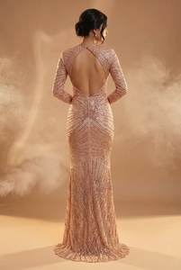 Elegante Vestido Largo de Lentejuelas con Manga Larga, Estilo Sirena, Vestido de Noche Árabe, Vestido Formal Modesto para Fiesta, Boda, Anfitriona, Moda Musulmana - Product Image 2
