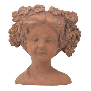 Visage testa busto fioriera 8x4x9 "marrone muro di casa vaso di fiori Design unico per interni esterni fioriere - Product Image 3