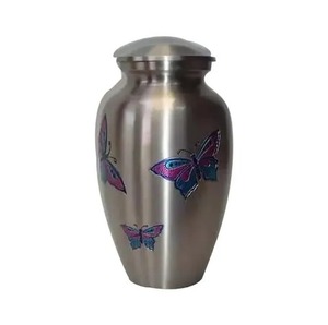 Gold <b>Butterfly</b> Design Cremation Urn for Adult Human Ashes Beautiful Large Brass Classic Urn With Lid Decorative Urn For Adult - Product Image 4