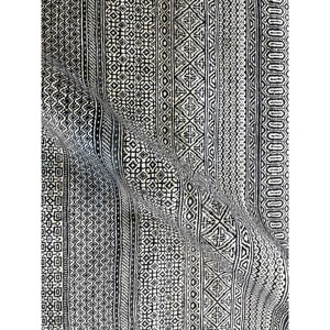 Tapis en laine noué à la main 9x12, tapis de luxe à rayures géométriques, résistant aux plis, à poils ras pour salon moderne - Product Image 4