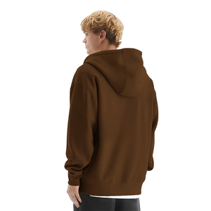 High Demand Men's Street Wear Oversized Hoodies Zipper Up Brown Color Plus Size Casual Dressing Drop Shoulder Hoodies - Product Image 4