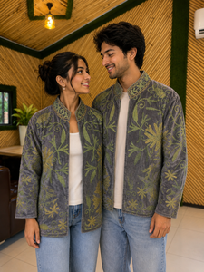 Chaqueta de terciopelo bordada de alta calidad para unisex |   Abrigo Floral de Lujo Hecho a Mano |   Moda de Invierno Premium - Product Image 1