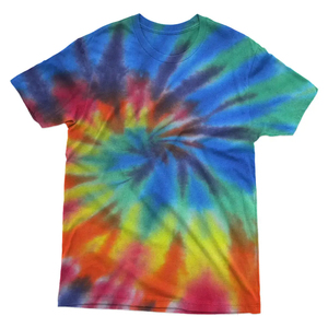 T-shirt tie-dye pour homme, manches courtes, col rond, motif spirale coloré, coupe décontractée classique - Product Image 5