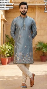 Veer yellow Heritage Kurta - Product Image 3