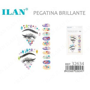 Adesivi Glitterati Ilan per Viso, Occhi e Unghie, Decorazioni 3D con Strass, Accessorio per Trucco, Uso per Feste Nuziali - Product Image 3