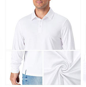 เสื้อโปโลผู้ชายสีขาวล้วน ดีไซน์ใหม่ ราคาถูก ระบายอากาศได้ดี ผ้าฝ้าย 100% สวมใส่สบาย มีกระเป๋า  รับสั่งทำสีตามต้องการ - Product Image 3