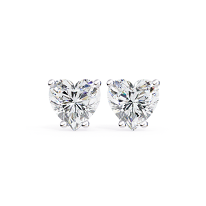 REYES Nouvelle Collection Boucles d'oreilles clous en argent sterling 925 avec moissanite taille cœur de 2 carats et or blanc 14K 18K, Bijoux fins - Product Image 5