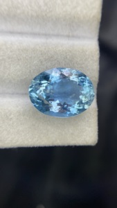 Piedra preciosa suelta de aguamarina natural certificada, de color superior, talla ovalada, con buen brillo, de 9.20 quilates, para joyería. - Product Image 4