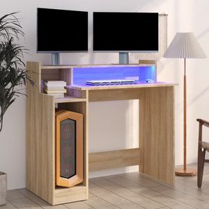 Bureau d'ordinateur en bois d'ingénierie Sonoma Oak, design rectangulaire de 38,2 pouces de large - Product Image 1