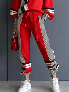 <b>Sexy</b> Women Crop Tracksuit Two Piece Jogger <b>Set</b> 100% Cotton Eco-Friendly Breathable OEM Factory Supply for Online Fashion Stores - Product Image 4