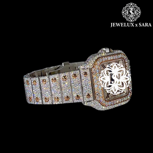 Montre classique en acier inoxydable de qualité supérieure avec diamants Mossinate, chronographe élégant pour les occasions professionnelles, décontractées et de soirée - Product Image 3