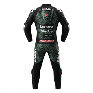 Combinaison de course professionnelle sur mesure pour homme en cuir de vachette/crocodile avec protection de niveau 2 - Product Image 2
