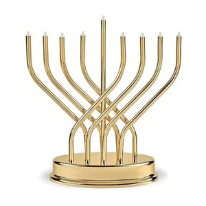 Modern Living Centerpiece Metal 9 Arms Menorah Candle Holder Stylish Candelabra <b>Decorative</b> <b>Table</b> Accent - Product Image 2