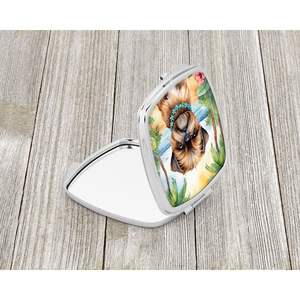 Espejo de maquillaje de viaje para mujeres y niñas Bruselas Griffon Luau compacto decorativo plegable de mano tamaño de bolsillo regalo - Product Image 2