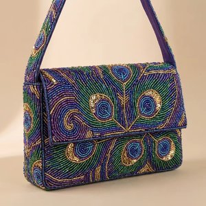 Sac à bandoulière en polyester perlé de luxe bohème exotique, pochette de soirée tendance pour femme, personnalisable, vente en gros - Product Image 3
