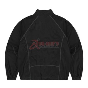 Chándal de nailon ligero de verano para hombre, diseño personalizado, holgado, cortavientos con cremallera, conjunto corto informal cosido de dos piezas de punto - Product Image 6