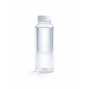 Bouteille de boisson cylindrique en PET transparente de qualité supérieure de 350 ml avec bouchon à vis noir ou blanc sécurisé - Product Image 1