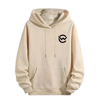 Pakaian Musim Dingin Cetak Digital Warna Solid Kasual Polos dengan Kantong Kanguru Gaya Jalanan Berkualitas Tinggi 100% Katun Fleece Unisex Pullover
