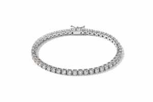 สร้อยข้อมือเทนนิส Aniva Classic เงินแท้ 925 ขนาด 4 มม. 8 นิ้ว ประดับเพชรเลี้ยงในห้องปฏิบัติการ สำหรับผู้หญิง สไตล์ฮิปฮอป ของขวัญสำหรับงานปาร์ตี้ เครื่องประดับ - Product Image 2
