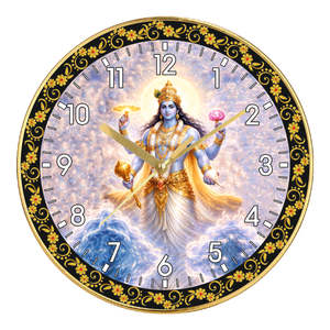 Reloj de Pared Decorativo para Templo Religioso Liviya Bal Gopal Krishna, Acabado Dorado, Personalización con Impresión Digital, Graduación, Día del Padre - Product Image 2