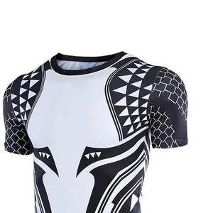 เสื้อแรชการ์ดแขนสั้นผู้ชาย แบบรัดรูป เสื้อว่ายน้ำแขนสั้น แห้งเร็ว - Product Image 5