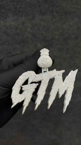 Collar con Colgante GTM Personalizado de Moissanita de Lujo, Chapado en Plata 925, Estilo Hip Hop, Joyería de Alta Gama, Regalo para Hombres y Mujeres de Élite - Product Image 2