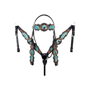 Collar de Pecho para Caballo de Cuero Repujado con Diseño Floral Clásico, Collar de Pecho para Caballo de Cuero Resistente con Logotipo Personalizado Impreso - Product Image 3