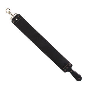 Straight Razor Leather Strop Hanging Strap Black Cowhide for Blade Sharpening Canvas Backing Heavy Duty Brass <b>Hook</b> - Product Image 6