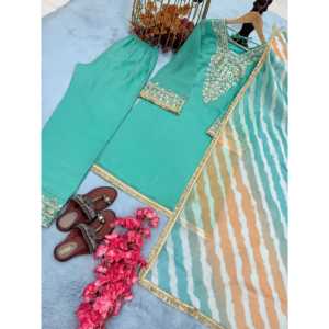 Top Plazzo de fiesta para mujer de diseñador y hermoso conjunto Dupatta - Product Image 1