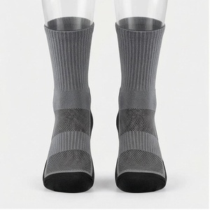 Crew <b>Socks</b> Gray Breathable <b>Running</b> <b>Socks</b> for Adults Summer Season Standard Thickness Knitted Sport <b>Socks</b> - Product Image 1