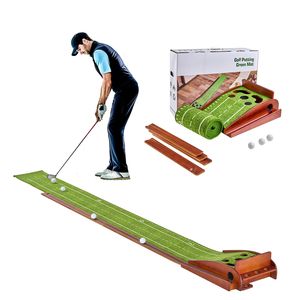 Tapete de Golf para Interiores de 5 Hoyos, Antiarrugas, con Retorno Automático de Pelotas, Ayuda para el Entrenamiento de Alineación en Mini Golf - Product Image 6