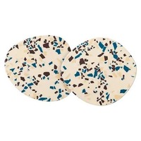 Ensemble de sous-verres en résine blancs multicolores, design rond, accessoires de table uniques faits à la main pour café, thé, vin, vente en gros de tapis et de dessous de verre
