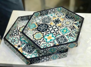 Newly Crafted Design MDF Enamel Printed <b>Trays</b> Enamel Decorative <b>Trays</b> Enamel Serving <b>Trays</b> MDF <b>Tray</b> at very best wholesale Price - Product Image 4