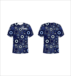 T-shirt à manches courtes pour homme, motif à pois bleus, respirant, coupe classique, col rond, vêtement décontracté - Product Image 1