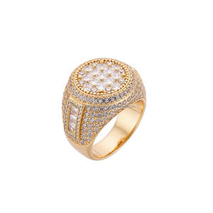 925 <b>Silver</b> Lab Grown Diamond <b>Mens</b> <b>Ring</b> Bold Round Top With Rectangular Side Stones Fashion Jewelry For Retailers - Product Image 1