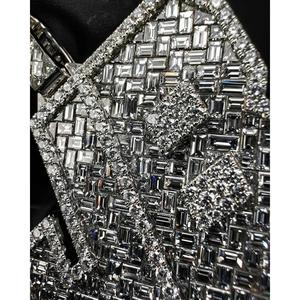 Baguette And Round Cut Lab grown Diamond <b>Playing</b> <b>Cards</b> Pendant 925 Sterling Silver Gold Plated Hip Hop Jewelry Gift - Product Image 4