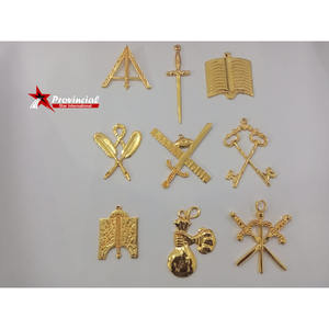 Guantes Masónicos de Cuero con Logotipo Personalizado y Baño de Oro, Fabricante Francés Regalia - Product Image 2